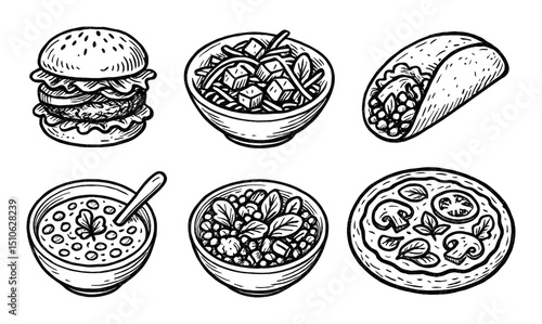 Hand-Drawn Vegan Icons