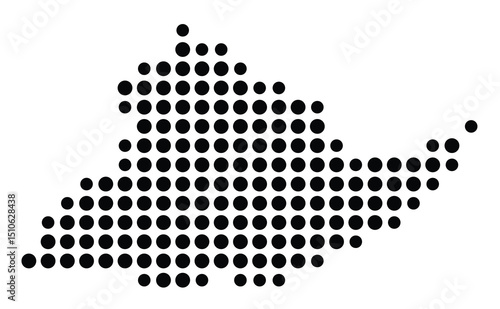 Symbol Map Of the County Centre (Pennsylvania, US) showing the County with a few black dots