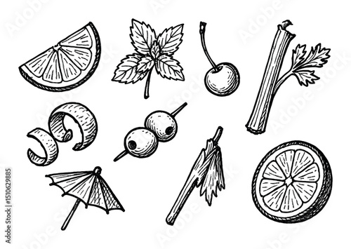 Hand-Drawn Cocktail Icons