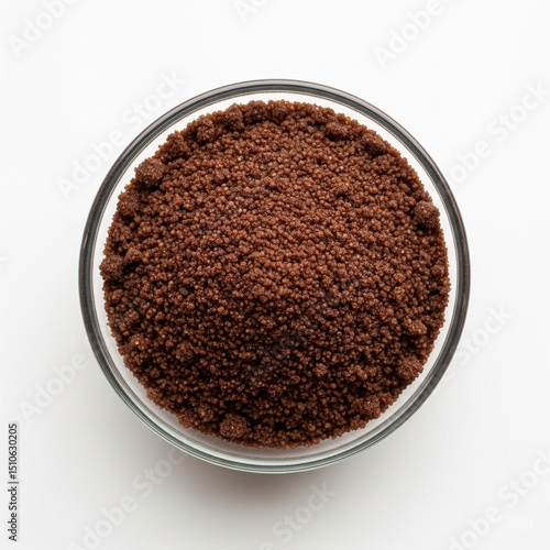 Wallpaper Mural Brown sugar in a borosilicate glass bowl isolated on a white background Torontodigital.ca