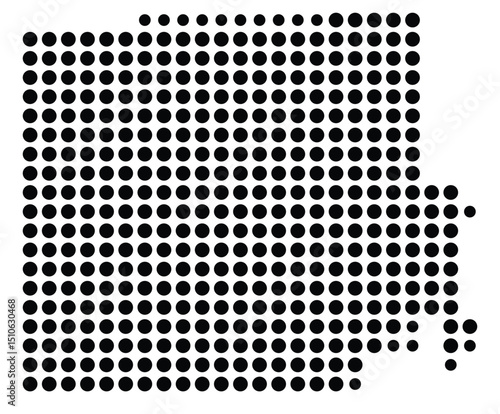 Symbol Map Of the County Providence (Rhode Island, US) showing the County with a few black dots