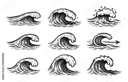 Hand-Drawn Wave Icons
