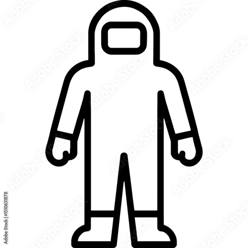 Minimalist hazmat suit outline icon