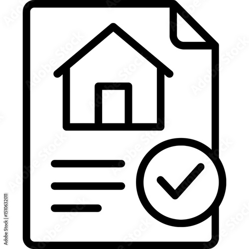 Minimalist mortgage document icon design