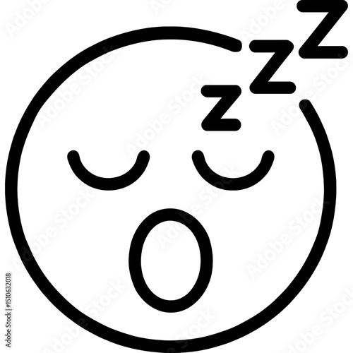 Minimal vector icon of sleepy face