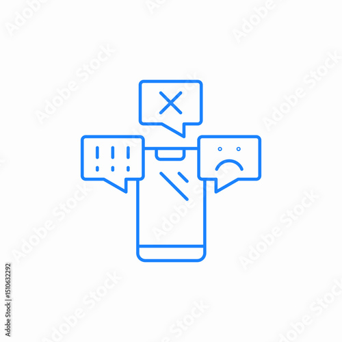 discrepancy data error icon sign vector