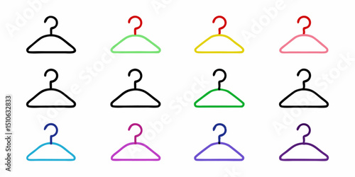 High quality thin line hanger icons set perfectly isolated on a white background for seamless integration into various design projects