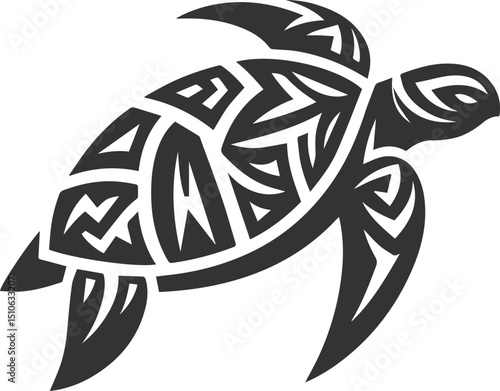 Sea animal turtle vector drawing silhouette tribal 