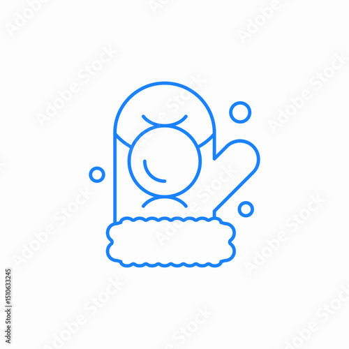 mitten snowball icon sign vector