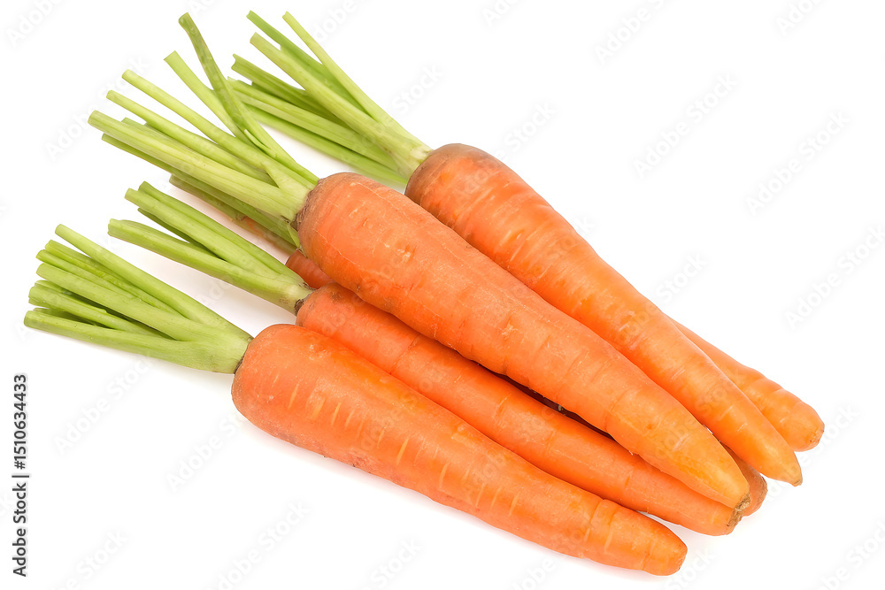 Fresh baby carrots isolated on a white background. Fresh baby carrots isolated on a white background.