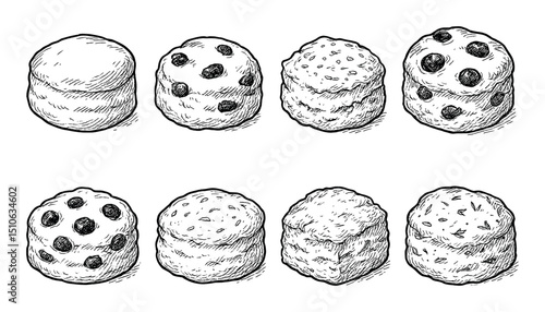 Hand-Drawn Scone Icons