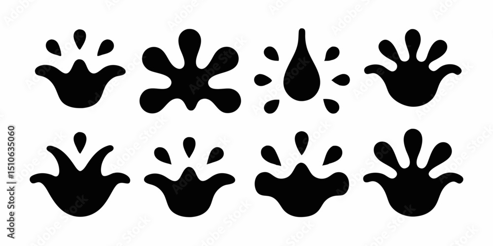 Fototapeta premium High resolution water splash icon set twelve colorful icons for design projects