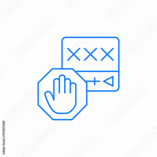 stop hand block icon sign vector