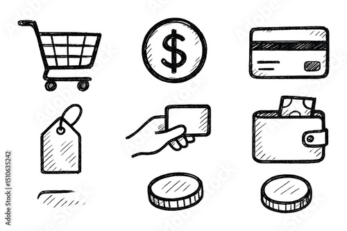 Shopping Icons Sketch