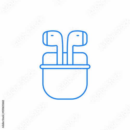 wireless earbuds case icon sign vector