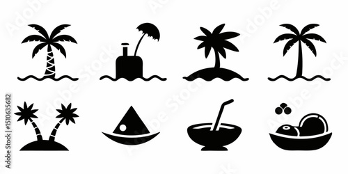 Summer beach resort logo design featuring a coconut tree