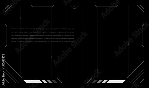 Futuristic Minimal UI Composition. Modern HUD Screen Display. Digital Interface for Sci-Fi Content