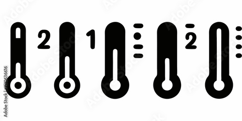 High resolution thermometer icon for weather forecasts and temperature displays