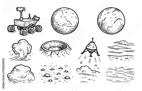 Martian Exploration Icons