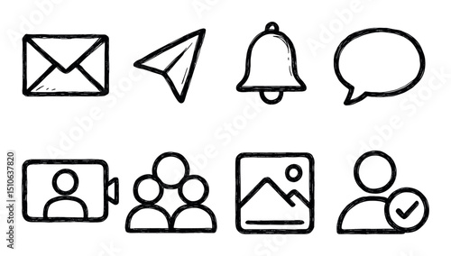 Hand-Drawn Communication Icons