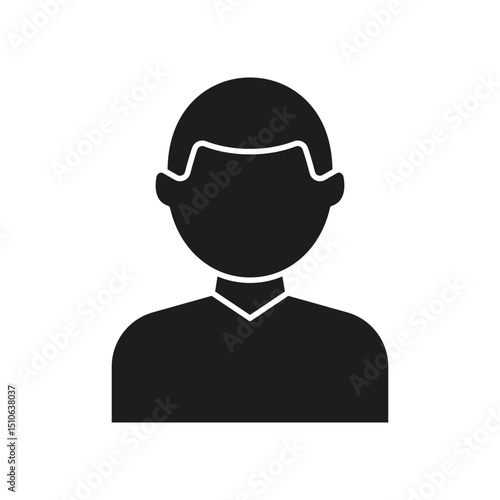 Boy Avatar Profile Solid Icon. Simplified Male Child Silhouette Symbol. User Profile, Online Identity, And Social Media Representation. Isolated Vector Illustration