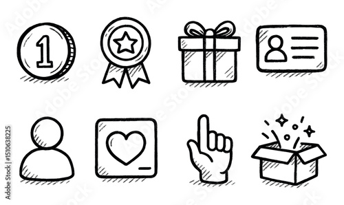 Sketch Style Icon Set