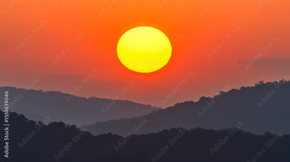 Fototapeta premium Sunset Behind the Mountains