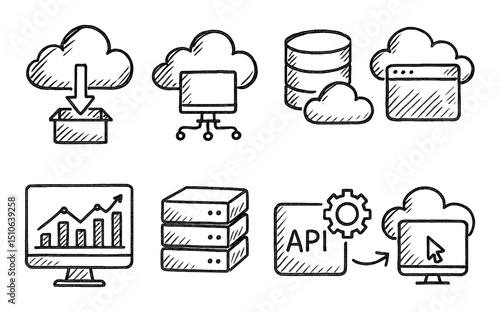 Hand-Drawn Cloud Icons