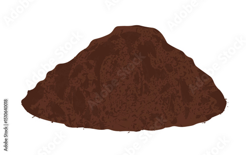 pile Sailor dirt. humus. Vector illustration. Rocks and sand. Isolated on a white background.	
