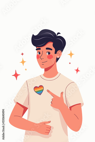 person with queer pin