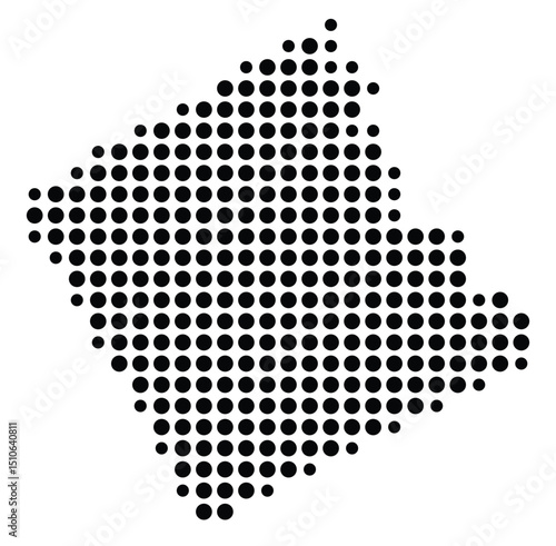 Obraz na płótnie Symbol Map Of the County Freestone (Texas, US) showing the County with a few bla