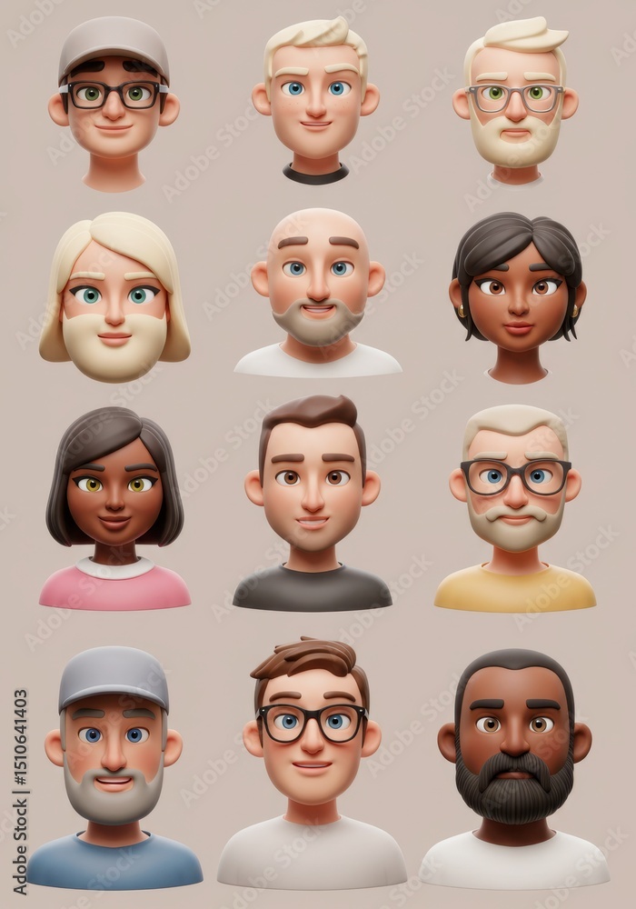 Diverse 3D Cartoon Avatars Collection Diverse 3D Cartoon Avatars Collection