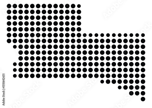 Vászonkép Symbol Map Of the County Kerr (Texas, US) showing the County with a few black do