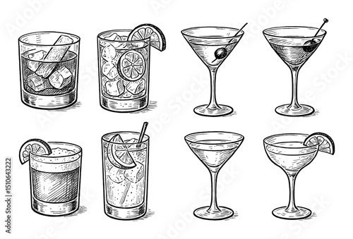 Cocktail Icons Sketch