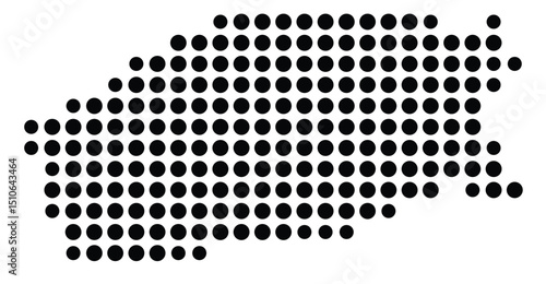 Symbol Map Of the County Madison (Texas, US) showing the County with a few black dots