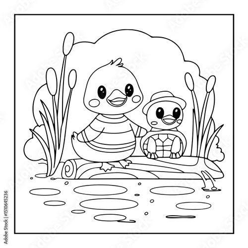 vector illustration of cartoon coloring pages