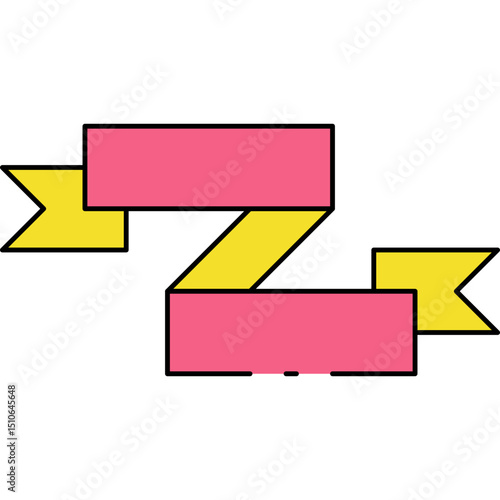 Winning ribbon single icon vector illustration