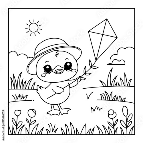vector illustration of cartoon coloring pages
