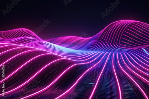 abstract neon wallpaper glowing lines on black background trajectory of light pattern twisted ribbon