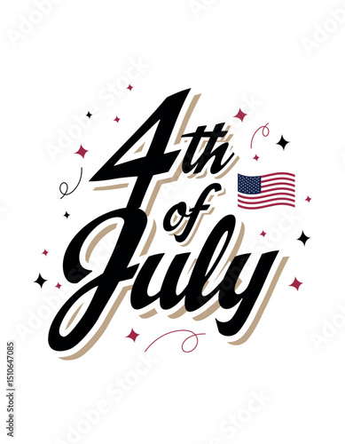 Celebrate freedom with this bold 4th of July template design honoring the United States Independence Day. A vibrant vector illustration featuring a starry background, dazzling fireworks, and the iconi