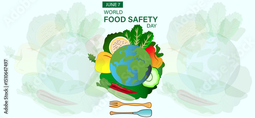 2d illustration world food safety day