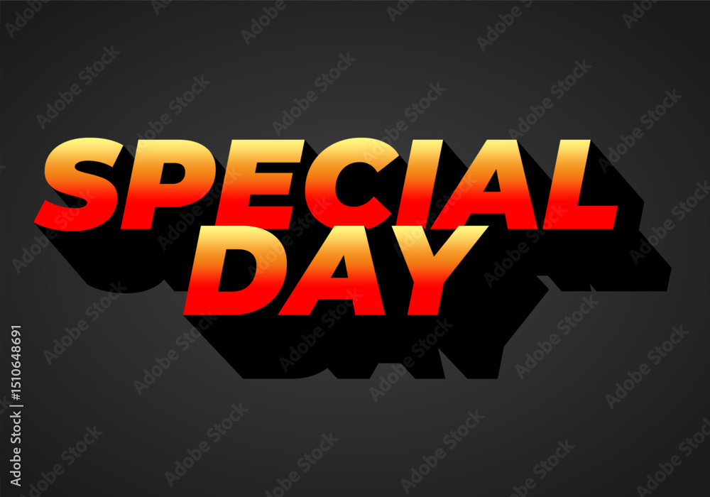 Fototapeta premium Special day. Bold 3D text style for celebration themes