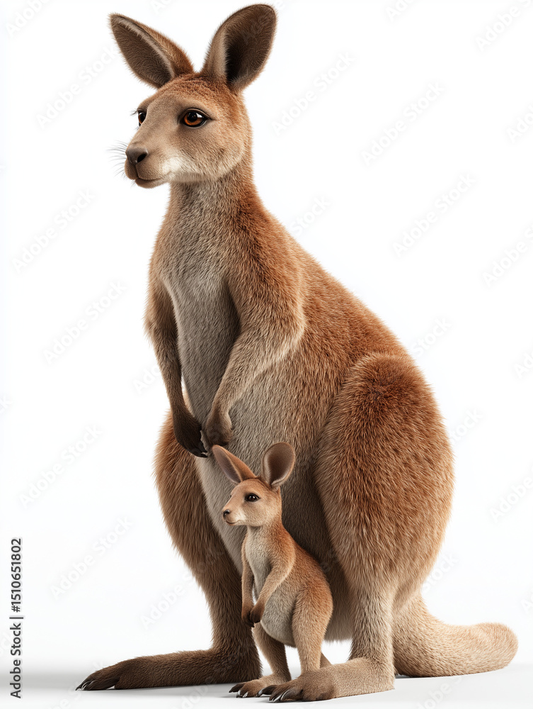 Fototapeta premium young kangaroo isolated on white