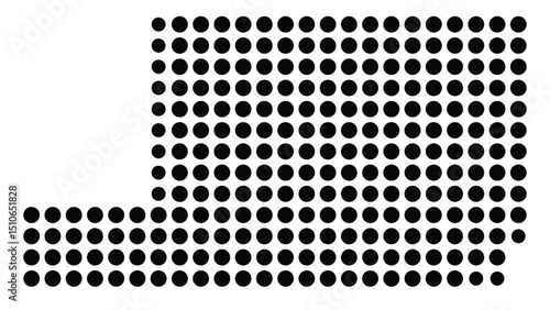 Symbol Map Of the County Adams (Washington, US) showing the County with a few black dots