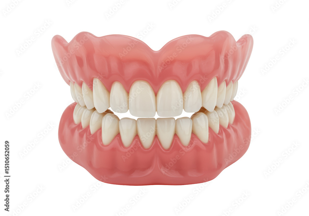 Fototapeta premium Isolated Set of Realistic Dentures with White Teeth