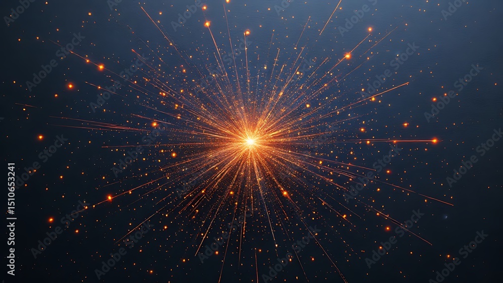 Fototapeta premium Radiant Abstract Burst of Orange Sparks