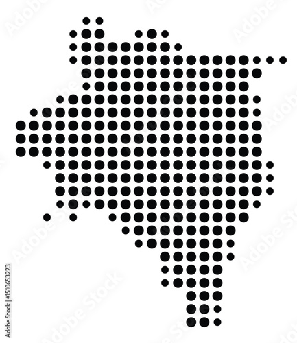 Symbol Map Of the County Kanawha (West Virginia, US) showing the County with a few black dots