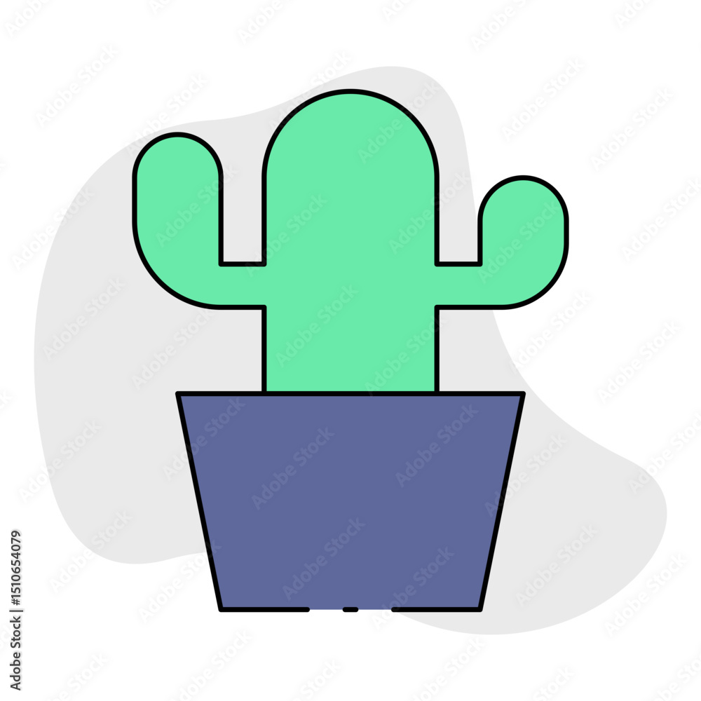 Obraz premium Cactus single icon vector illustration