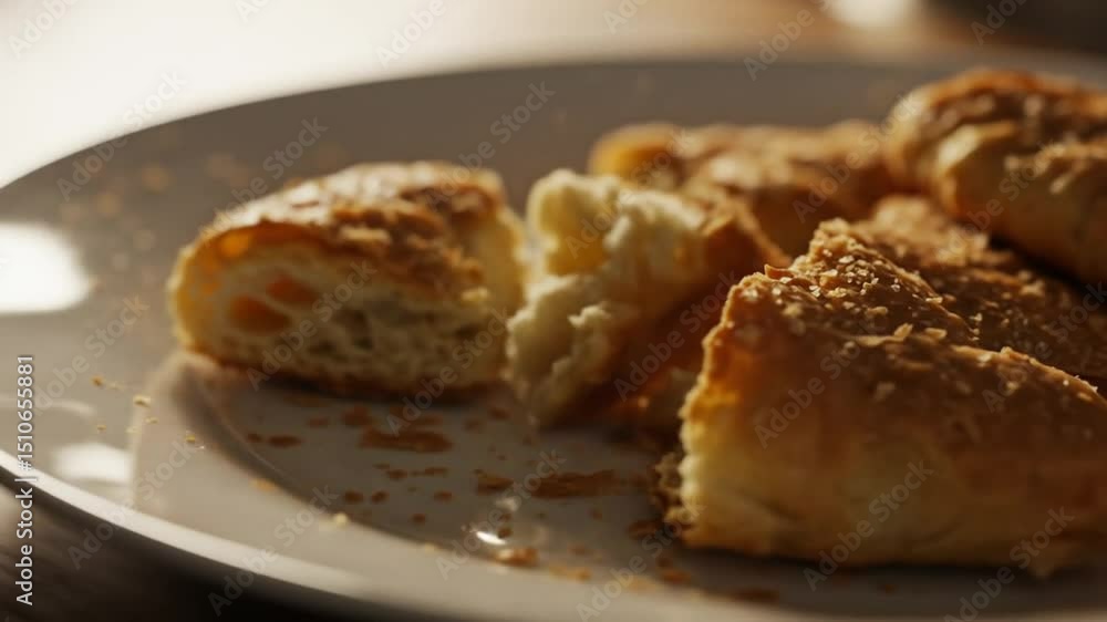 Flaky Summer Pastry on a White Plate Flaky Summer Pastry on a White Plate