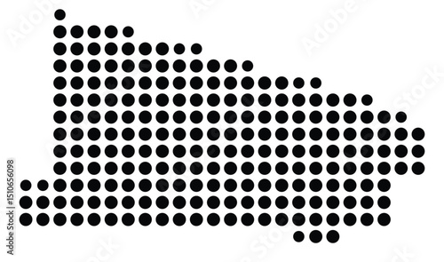 Symbol Map Of the County Vilas (Wisconsin, US) showing the County with a few black dots